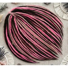 Brown & Pink Dreadlock Extensions – SE DE Faux Locs for Boho Festival Hair