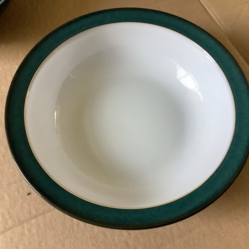 4 X Denby Greenwich Green 7" 18cm Rimmed Cereal Soup Dessert Bowls - Picture 7 of 11