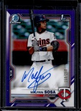 2021 Bowman Chrome Malfrin Sosa Auto Purple Refractor 1st Prospect #/250 Twins