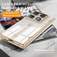 For Motorola Razr Fold, Luxury Transparent Cover Case Built in Screen Protector