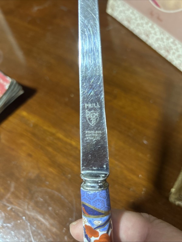 PRILL Sheffield Porcelain Asian Design Letter Opener Floral Design 