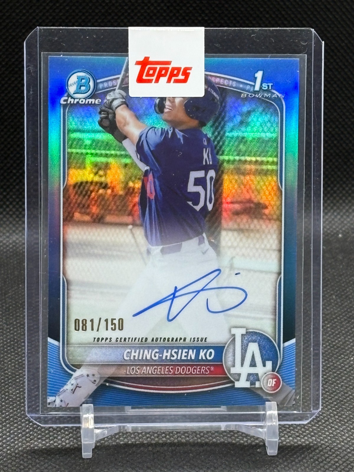Ching-Hsien Ko 2025 Bowman Chrome 1st Bowman True Blue Auto /150 #CPA-CK