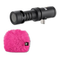 Rode VideoMic Me-C USB Microphone with Rode WS9 Pink Windshield