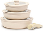 Nonstick Ceramic Frying Pans Skillets Set with Lids, 7-Piece