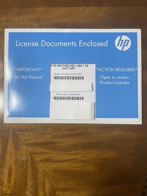 HPE 516471-B21 Smart Array Advance Pack 1Srv 1 year Brand New 516540-001