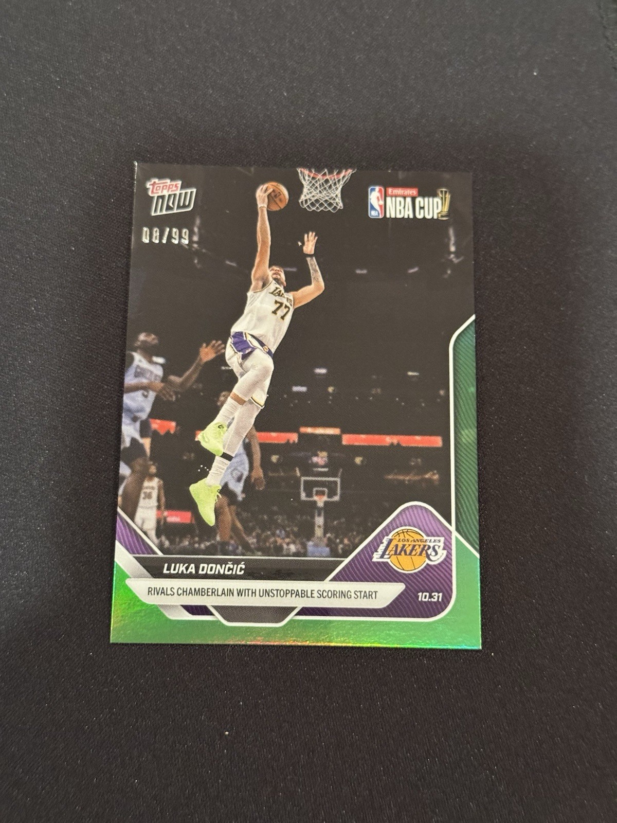 Luka Doncic Lakers 2025-26 NBA Topps NOW Card 39 Green Foil /99