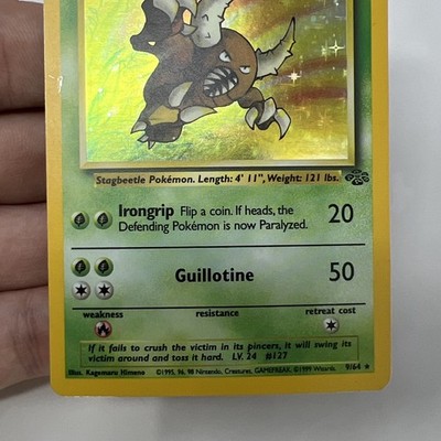 pokemon jungle unlimited card prices Pinsir - 9/64 - Pokemon Jungle Unlimited Holo Rare Card WOTC MP