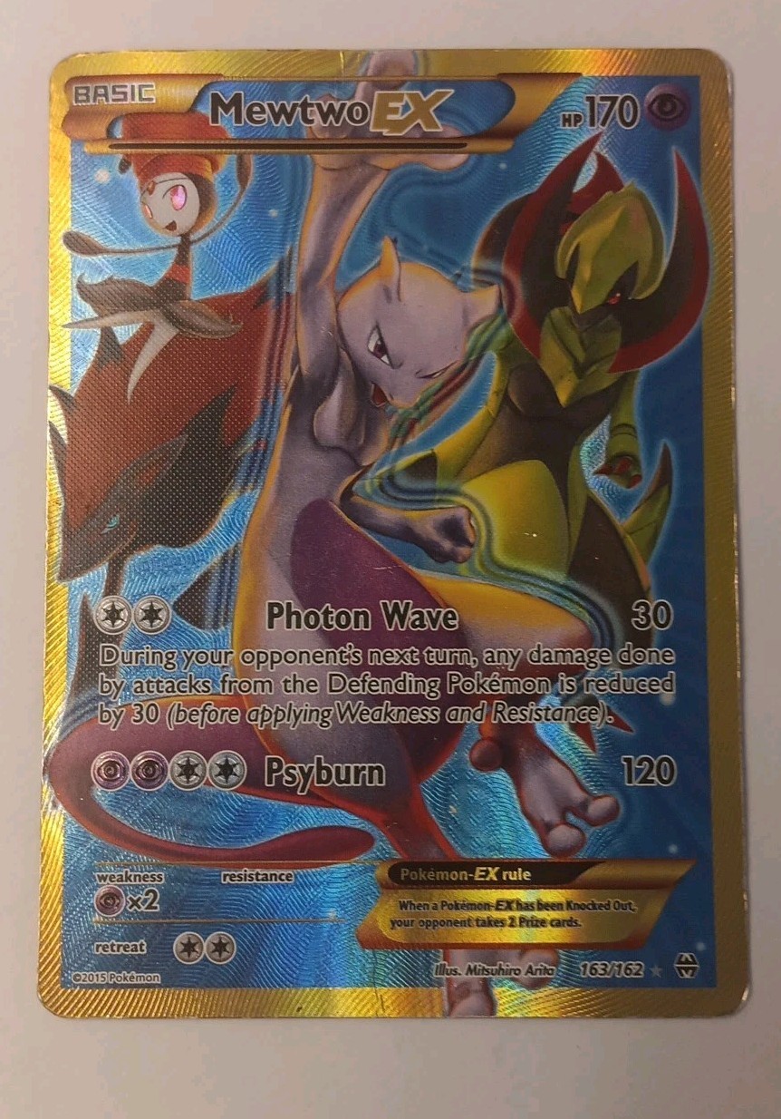 MEWTWO EX 163/163 BREAKTHROUGH SECRET RARE Pokémon TCG Full Art Holo 2015