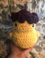 Handmade crochet yellow duck plush