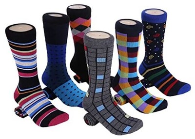 Marino Mens Dress Socks - Fun Colorful Socks for Men - 9-11 Spunky Collection