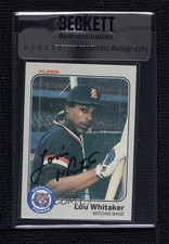 BAS 1983 Fleer Lou Whitaker #348 Seal of Authenticity Auto ur8