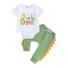 First Boy Outfit Years Old Dinosaur Clothes Baby Boys 1st Outfits (I am , 6-1...