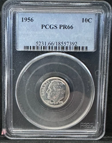 1956 Proof Roosevelt SILVER Dime PCGS PF66