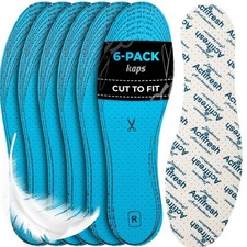 6 Pairs Kaps Actifresh Shoe Insoles Cut to Fit / Trim Fit, Multicolor