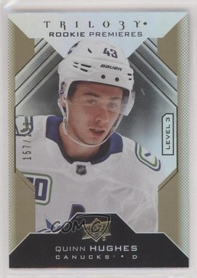 2019 Upper Deck Trilogy Rookie Premieres Level 3 157/299 Quinn Hughes #146 1v2