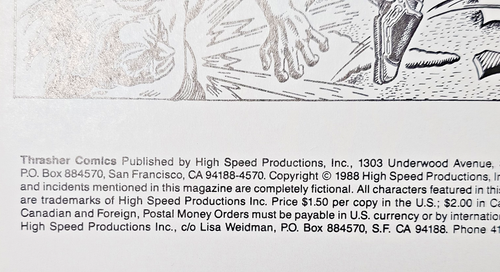 Vintage 1988 Thrasher Comics No. 2 Skateboarding Skate Art Zine Stories Gutter - Picture 4 of 7