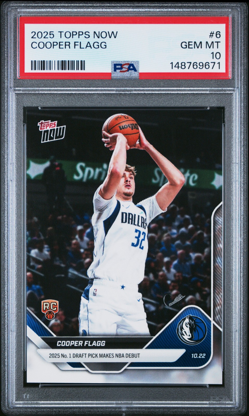 2025 TOPPS NOW #6 COOPER FLAGG PSA 10