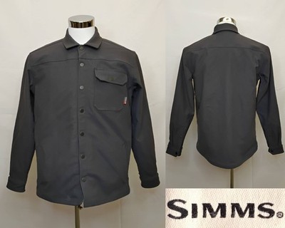 Simms Heavyweight Shacket Men's M Gray, Blanket Lined Snap Closure #J5336