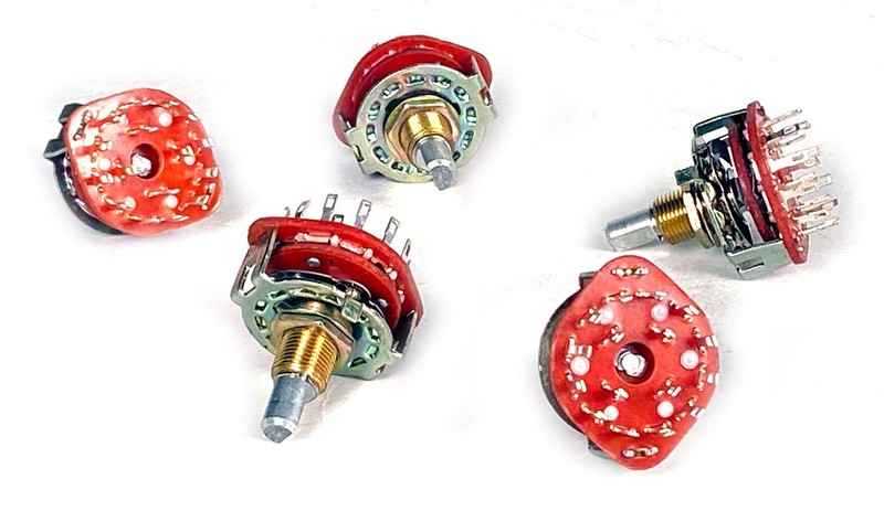 ALPHA 10YD043 --- 4-POLE 3-POSITION (4P3T) ROTARY SWITCH (LOT OF 5) --- NEW