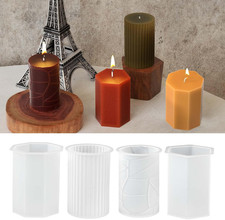 Silikonformen Kerzen Gie&szlig;formen Set Geometrie Stumpen DIY Kerzenformen Silikon G