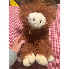 Brown Highland Cow Plush Toy Stuffed Animal Soft Fur Horns Kids Gift