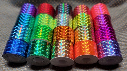 20 Different Color Holographic Tape 1" x 10 feet Sticky Prism Tape For Coils