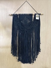 NEW Kirkland's Macrame Wall Hanging Navy Boho Wall Art 21x36