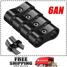 NEW 4x6AN Hose Separator Fuel line Fitting Adapter Mounting Clamps for  Gas Line