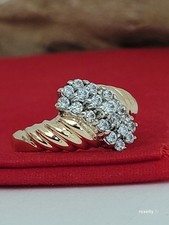 10k Size 6.75 Beautiful Solid Yellow Gold Cubic Zirconia Pattern Ring