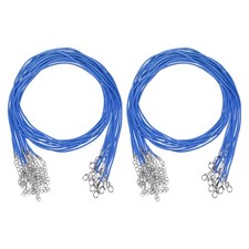 20 Pack 24" Waxed Necklace Cord, 1.5mm Bracelet Cord with Lobster Clasp Blue 