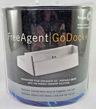 NIB Seagate Free Agent Go Dock White with Travel Case Sealed
