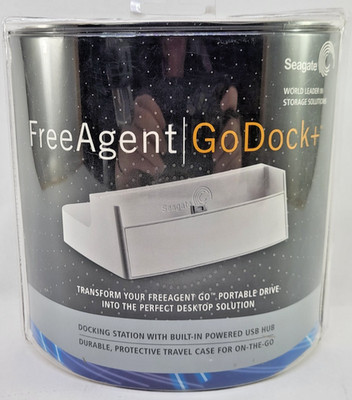 NIB Seagate Free Agent Go Dock White with Travel Case Sealed