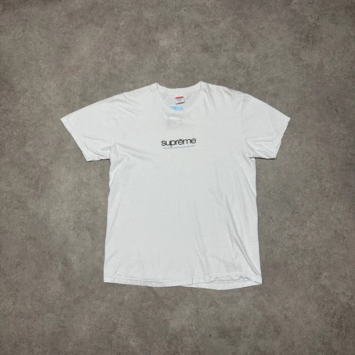 T shirt graphique avec logo blanc suprême (M)
