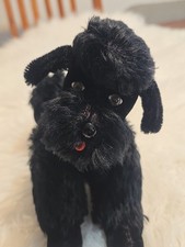 Vtg 60's Classic Steiff 9" Snobby Black Poodle Dog Mohair Jointed Near Mint