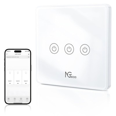 WLAN Smart Lichtschalter Glas Touch Wandschalter Alexa Google Home Sprachsteueru