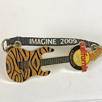 California Creativity Rocks Imagine 2009 Tiger Stripe Electric Guitar Pin (Y7)