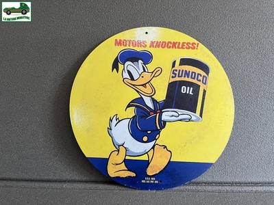 Metal sign car passenger car engine knockless Donald Sunoco oil 20 cm
