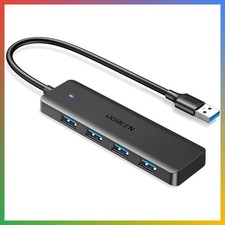4 Port USB 3.0 Hub Splitter 5Gbps Data Transfer Ultra-Slim 0.5ft
