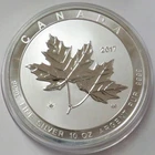 2017 SILVER CANADA $50 MAPLE LEAF 10 oz 9999 FINE COIN IN CAPSULE