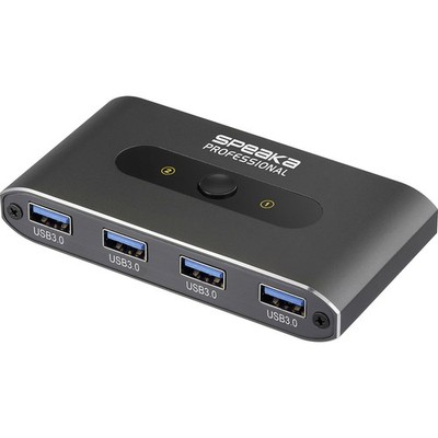 SpeaKa Professional  2 Port USB 3.2 Gen 1-Umschalter (USB 3.0) Grau