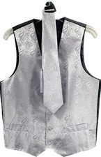 St. Patrick Men's Light Lavender Vest Matching Tie Hanky Paisley Sizes S - L