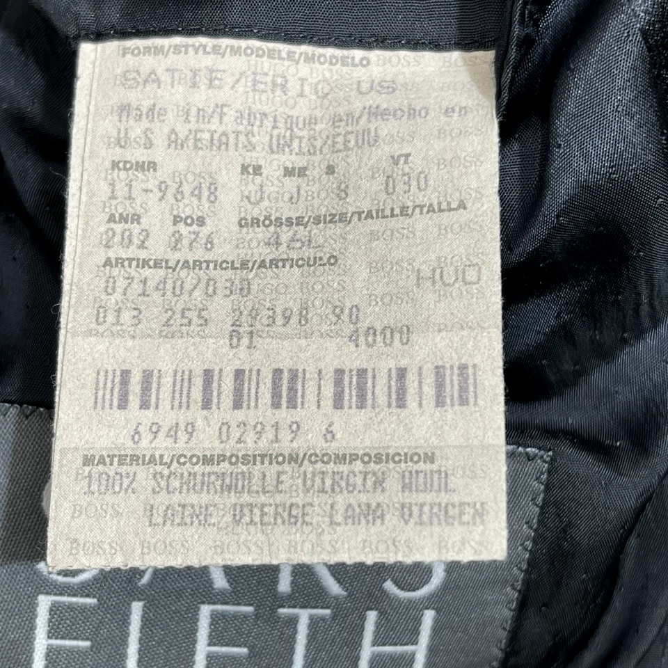 Chaqueta Hugo Boss Para Hombre 42L Negra Cena Esmoquin Lana Virgen Satie Eric Hecha en EE. UU. Foto 4 de 4