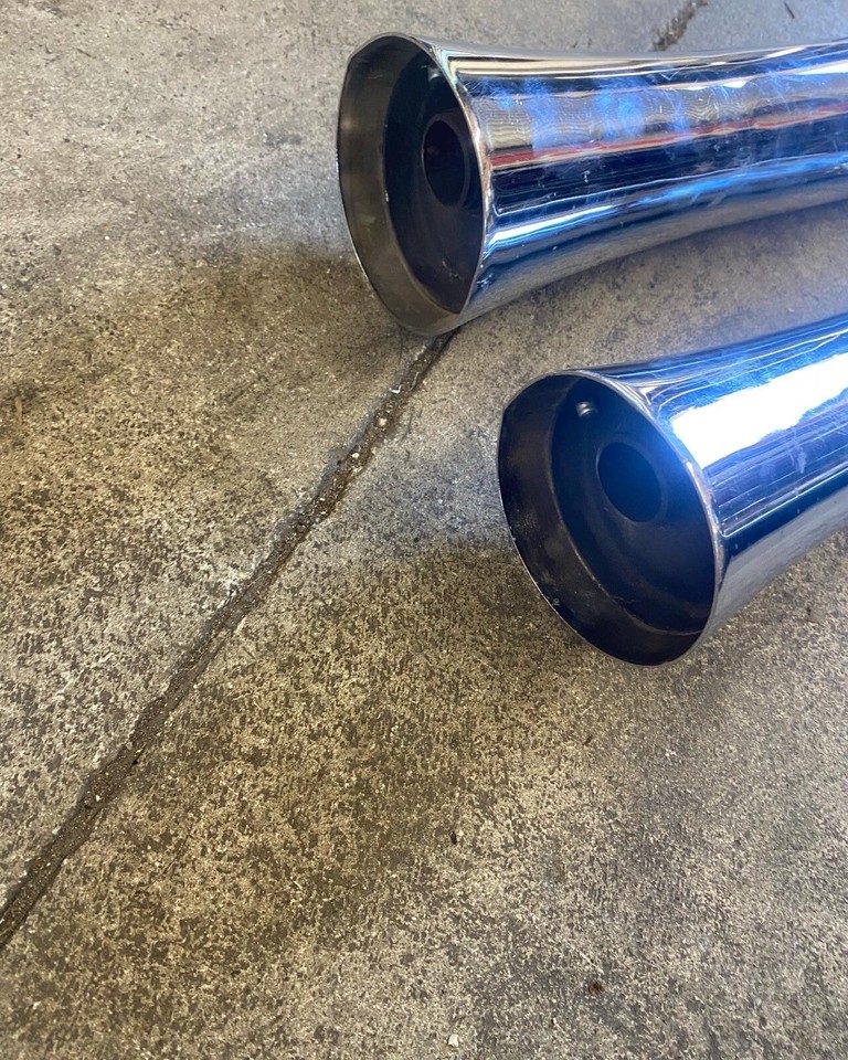 Harley Choper bell trumpet flair touring slipon exhaust mufflers pipes