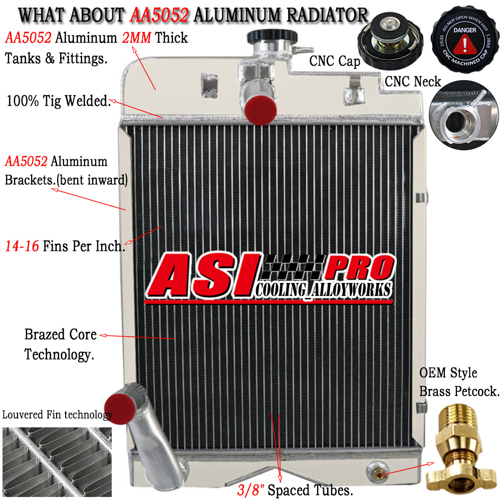 3 Row Radiator For Massey Ferguson TO30 TE20 TEA20 TO20 TO30 TO35 135 Tractor.