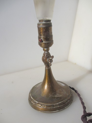 Antique Brass Light Lamp Base Lighting Old Vintage Adjustable "Bryant" 8"H - Picture 12 of 14