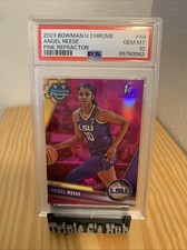 2023 Bowman University Chrome ANGEL REESE 1st PINK REFRACTOR PSA 10 LSU Sky