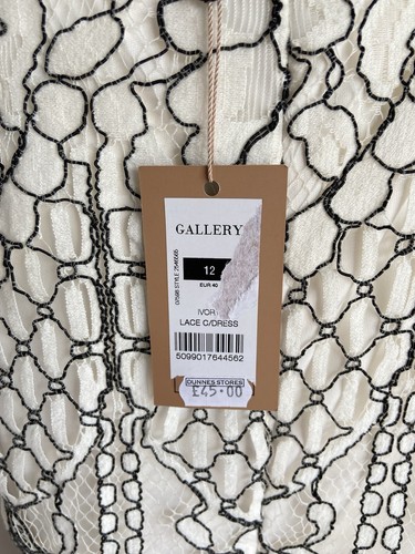 Spitzenkleid Größe 12 elfenbein schwarz Cocktail Party Hochzeit Gast Abend Event neu mit Etikett - Bild 15 von 20