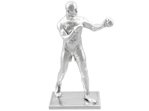 Antique George VI Sterling Silver Boxer Statue/Table Ornament