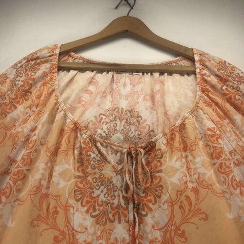 Top túnica naranja floral Cato para mujer talla 26/28 W artístico boho talla grande - Imagen 2 de 7