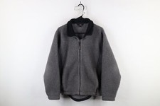 Vintage 90s LL Bean Mens Size Large Deep Pile Fleece Full Zip Jacket Gray USA